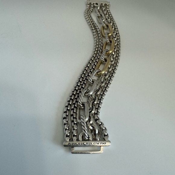 David Yurman
Multi Row Chain Bracelet in Silver with 18K Gold, 29mm - Picture 7 of 10